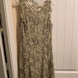Lace and satin cocktail dress